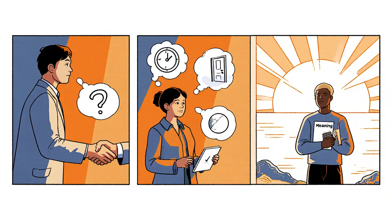 Tři fáze terapie: navázání vztahu, explorace, integrace s symboly.