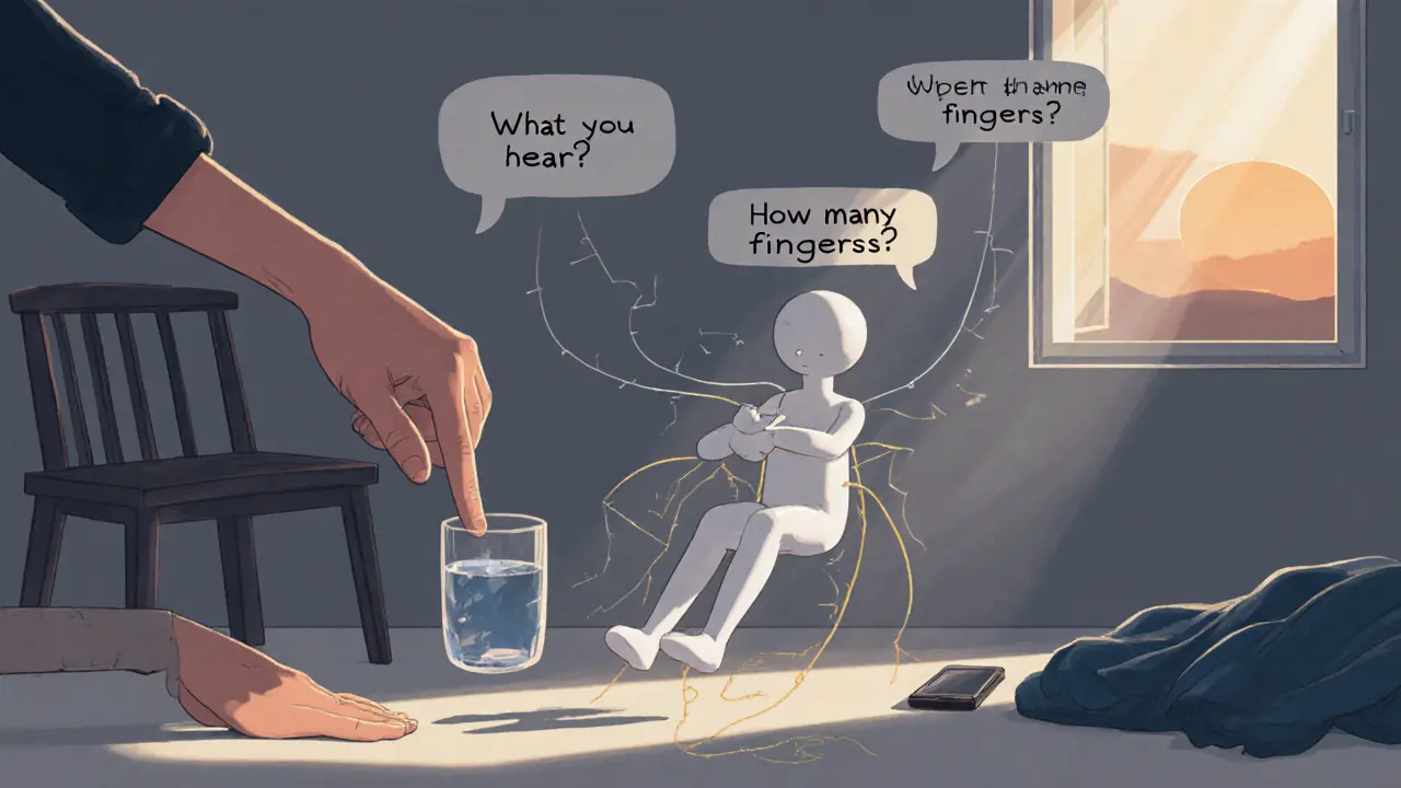 Intervener používá techniku ukotvení s otázkami a vodou.