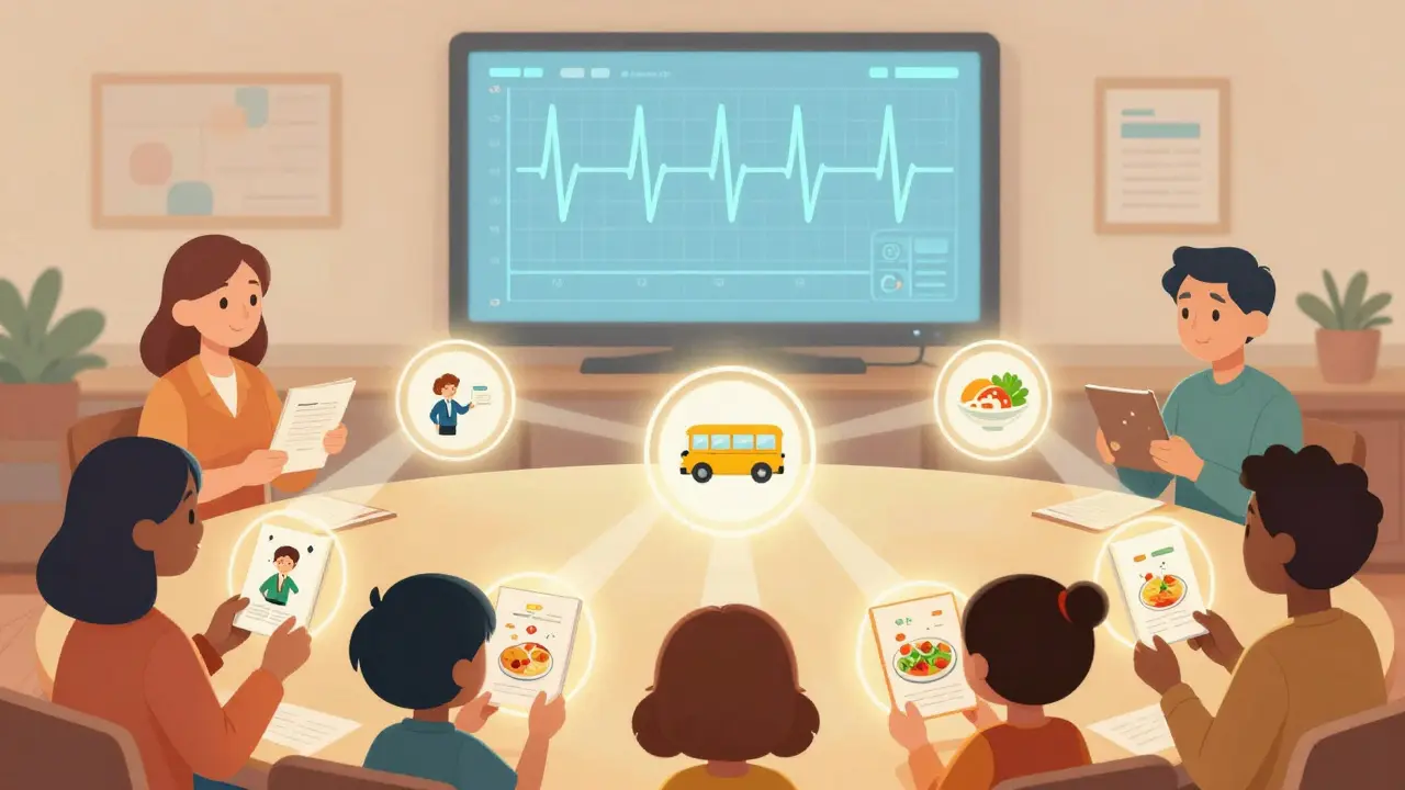 Různí lidé drží vizuální příběhy o změnách, kolem nich světlo symbolizuje bezpečí a klid.