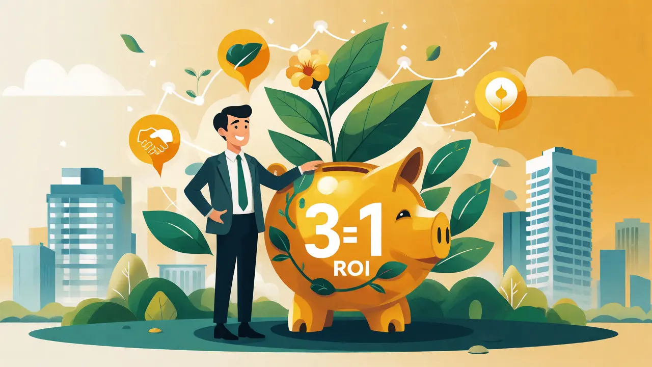 Optimistická ilustrace růstu zisku díky investicím do duševního zdraví