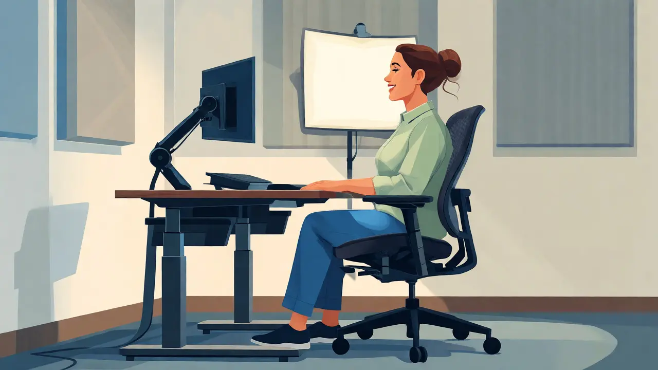Profesionální ergonomické pracovní místo pro online terapii